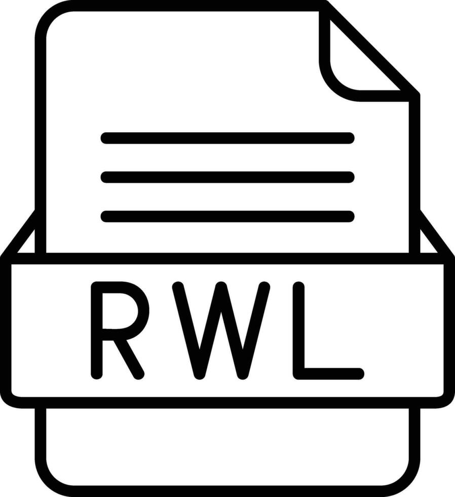 rwl Arquivo formato linha ícone vetor