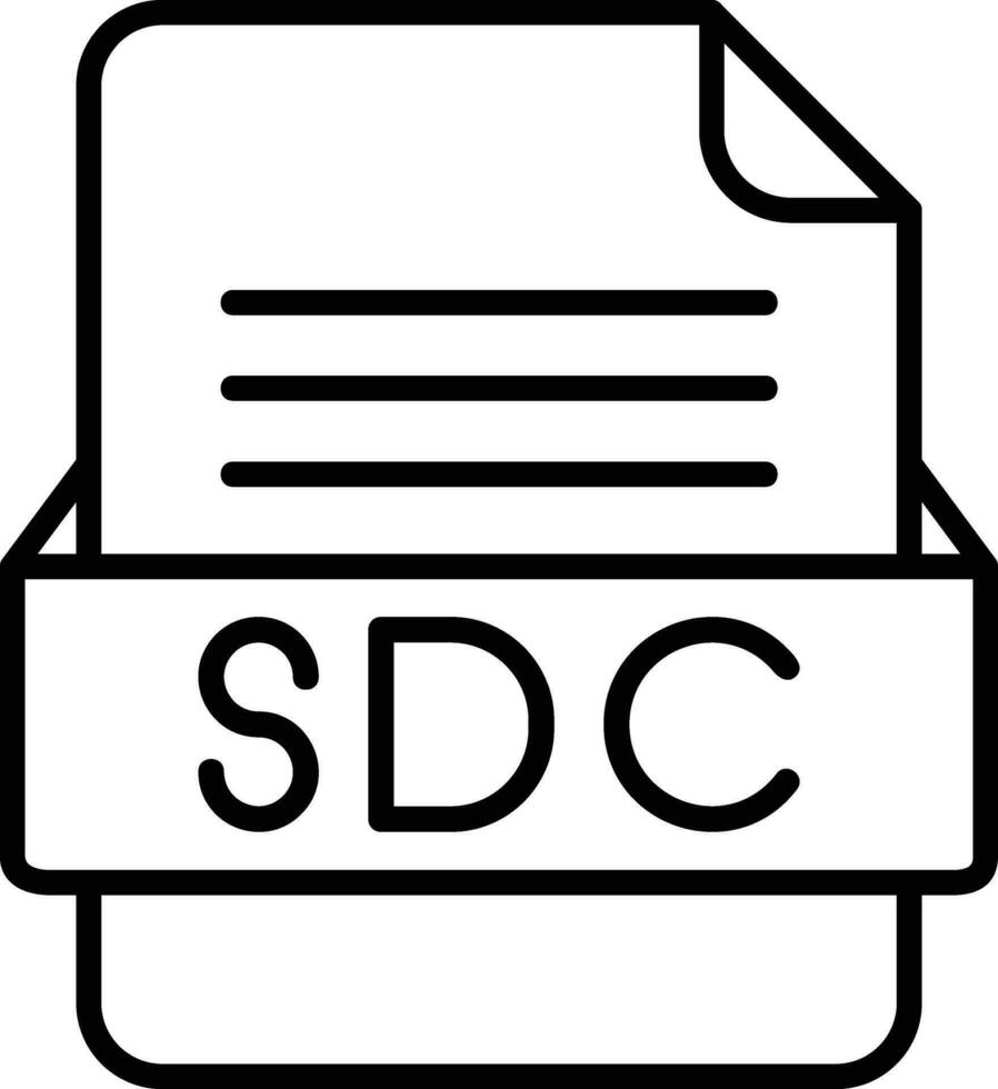 sdc Arquivo formato linha ícone vetor