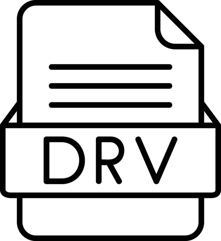 drv Arquivo formato linha ícone vetor