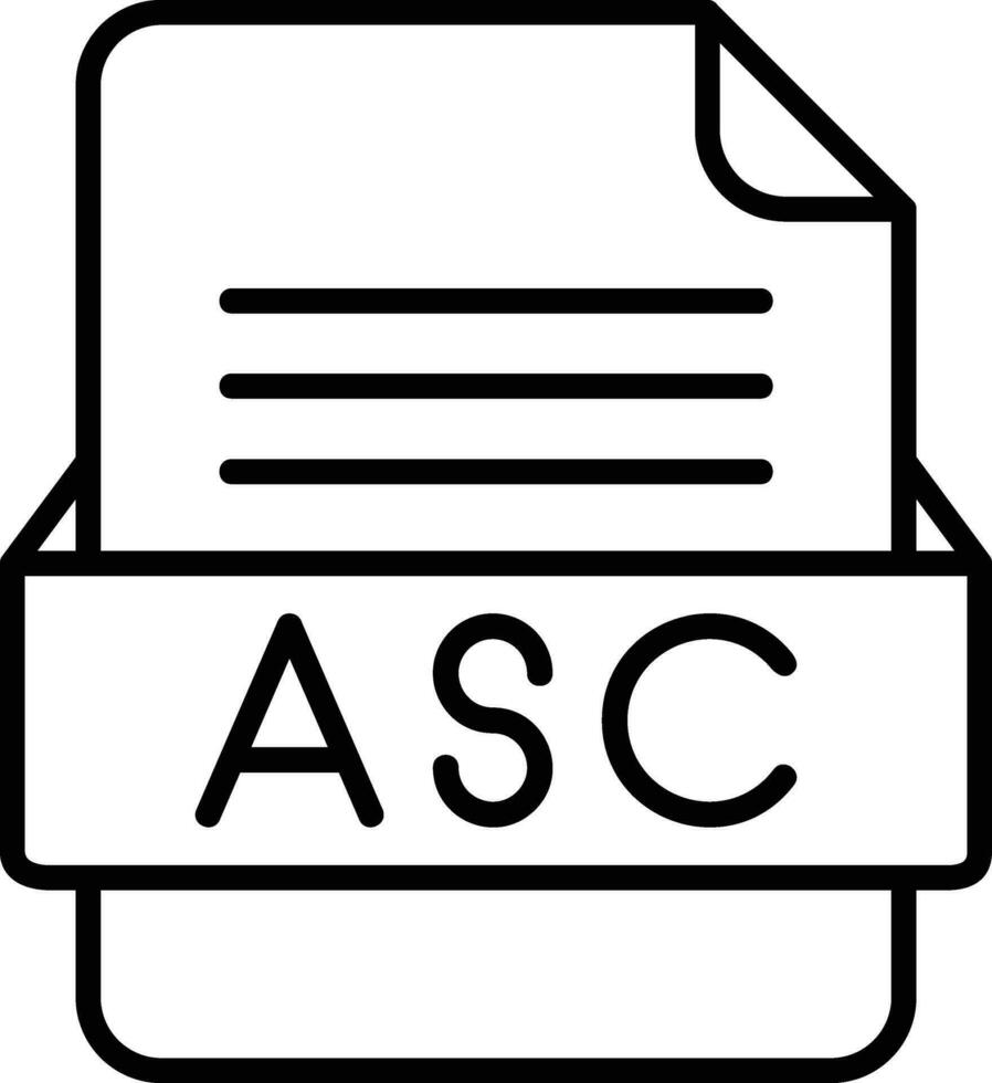 asc Arquivo formato linha ícone vetor