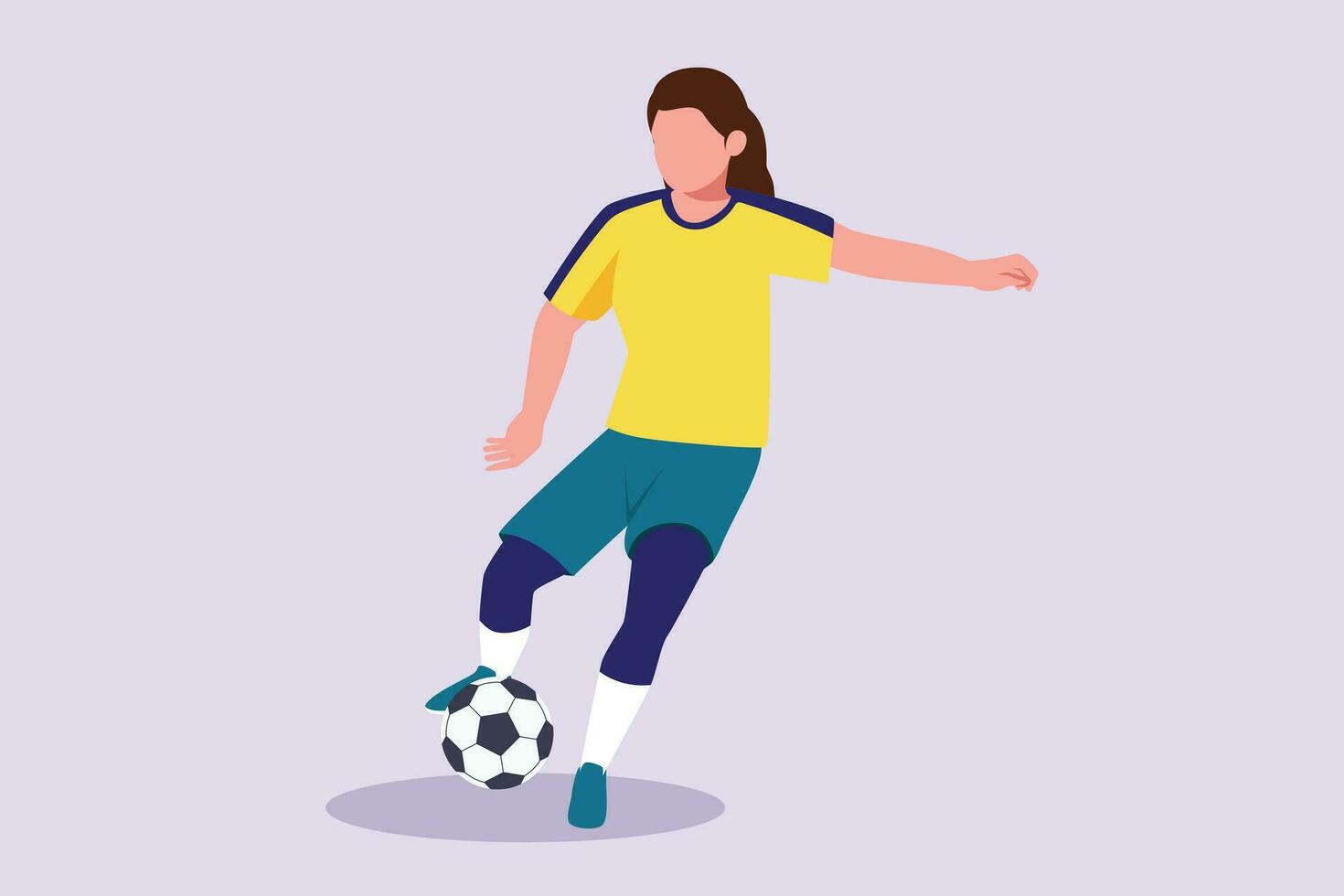 engraçado fêmea futebol jogadoras conceito. colori plano vetor ilustração isolado.