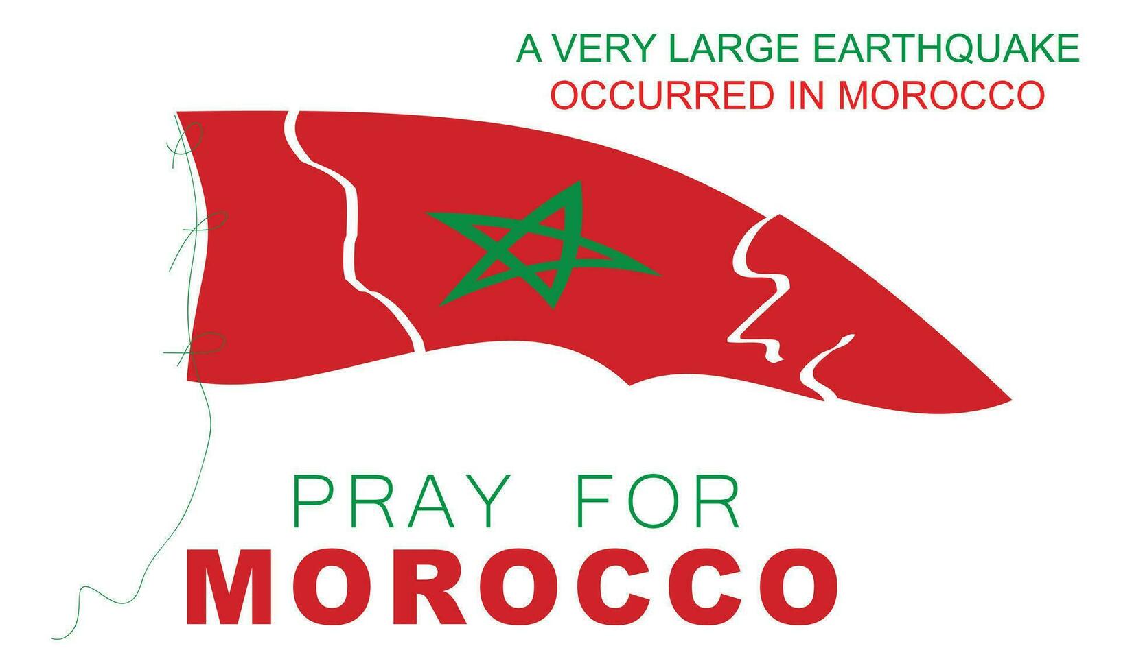 uma muito ampla tremor de terra ocorreu dentro Marrocos. Socorro Marrocos. fundo, bandeira, cartão, poster, modelo. vetor ilustração.