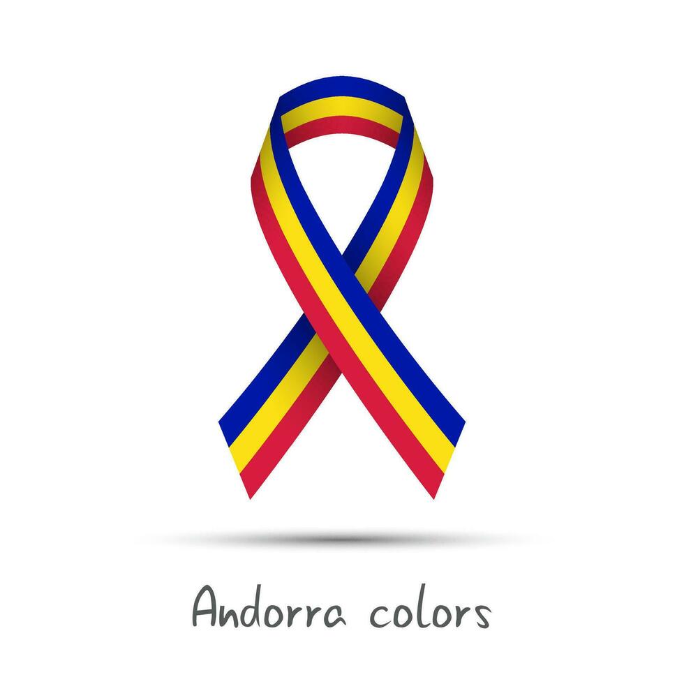 moderno colori vetor fita, andorra tricolor isolado em branco fundo, bandeira do andorra, fez dentro andorra logotipo