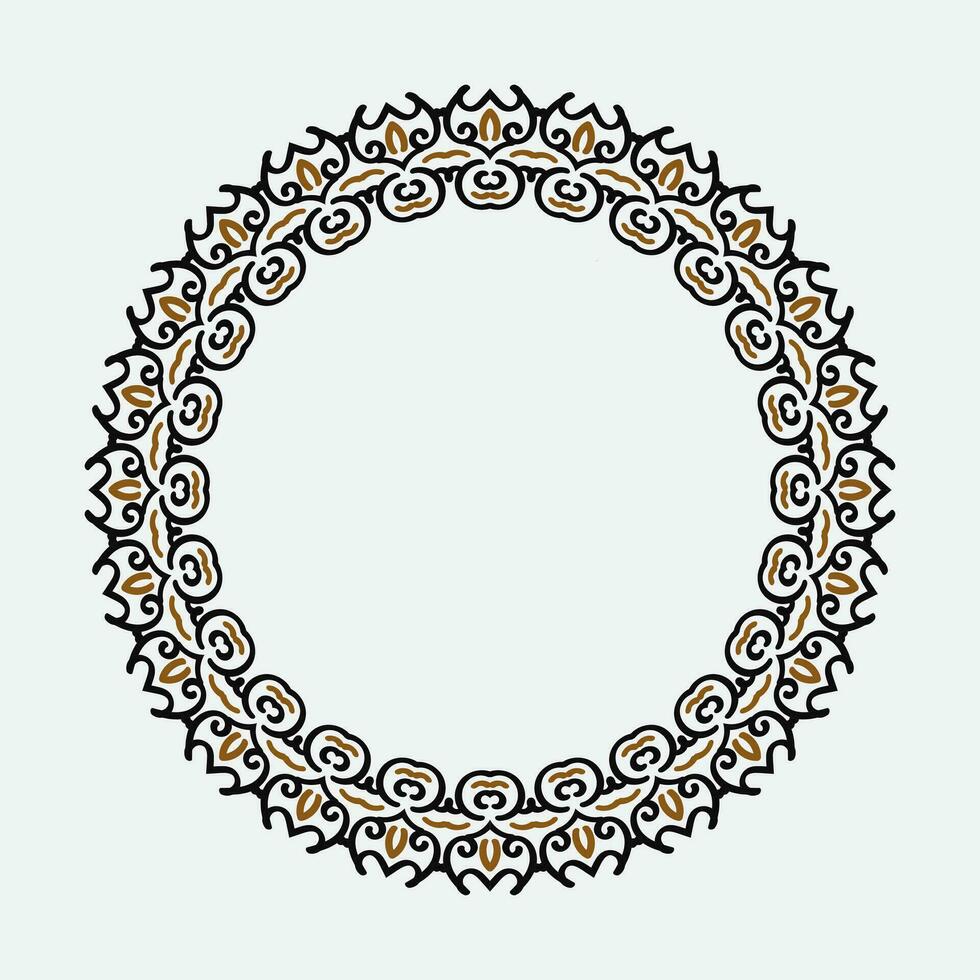 circular barroco padronizar. volta floral ornamento. vintage quadro. cumprimento cartão. Casamento convite. retro estilo. vetor logotipo modelo, etiquetas e Distintivos