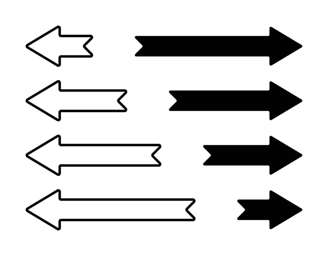 seta ícone definir, moderno Projeto isolado em branco fundo. vetor para rede, social meios de comunicação, folheto, bandeira.