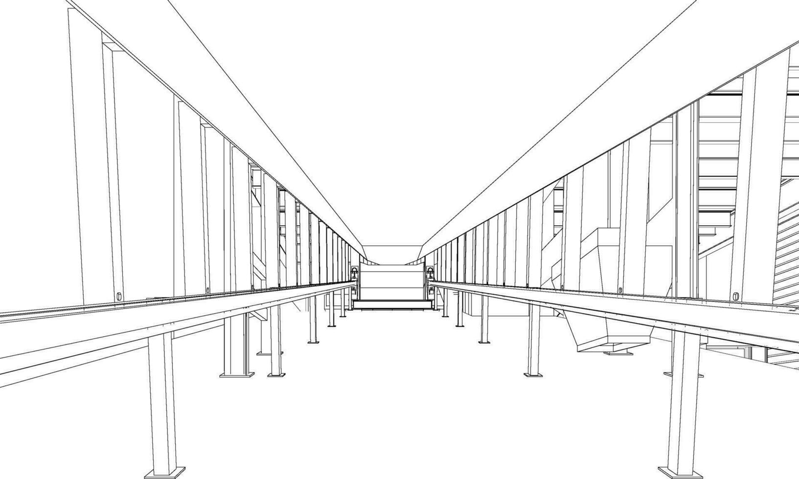 3d ilustração do industrial construção vetor