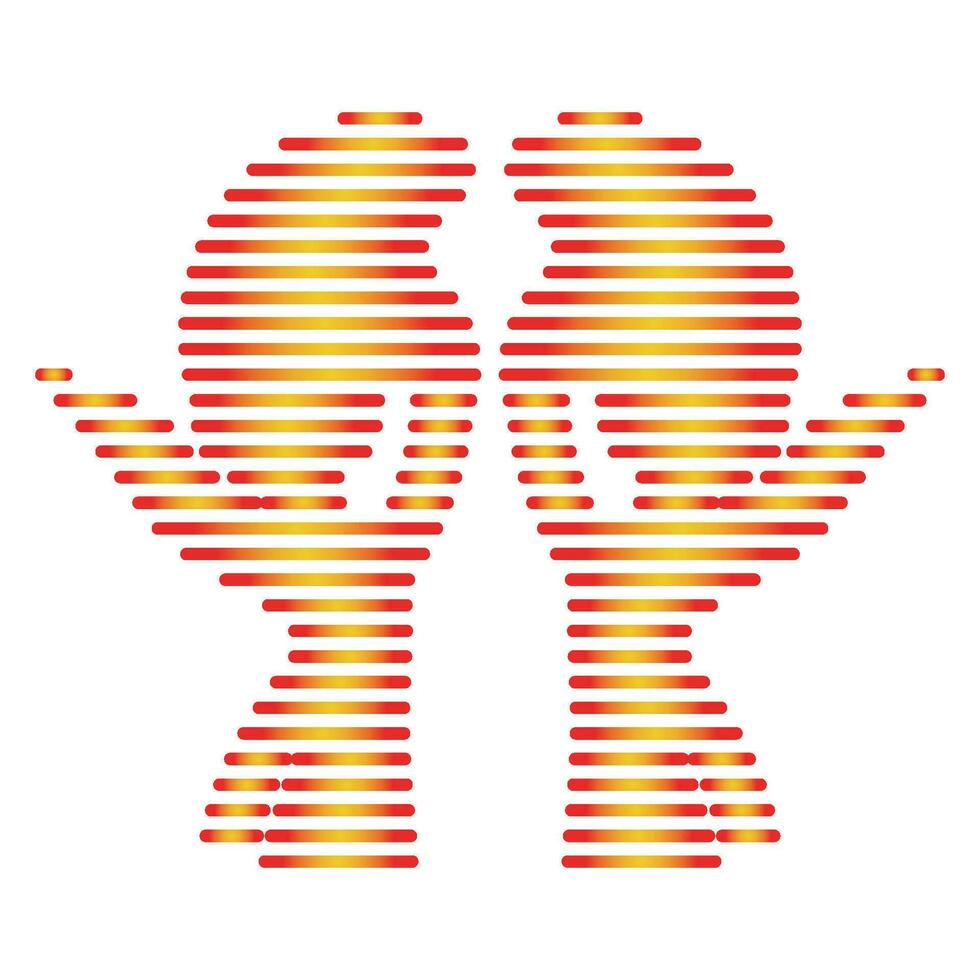 linha forma rim logotipo vetor