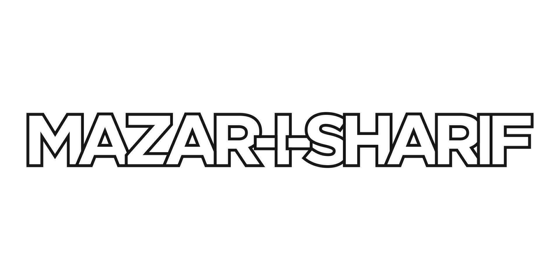 mazar-i-sharif dentro a Afeganistão emblema. a Projeto características uma geométrico estilo, vetor ilustração com negrito tipografia dentro uma moderno Fonte. a gráfico slogan rotulação.