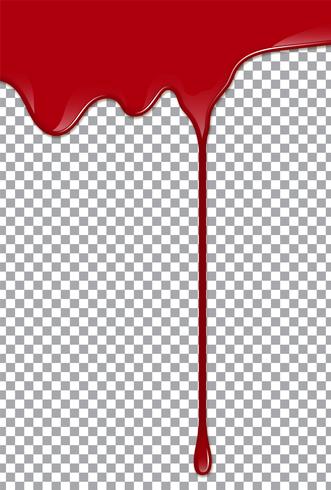 Xarope de sangue ou morango ou ketchup em fundo transparente. Ilustração vetorial vetor