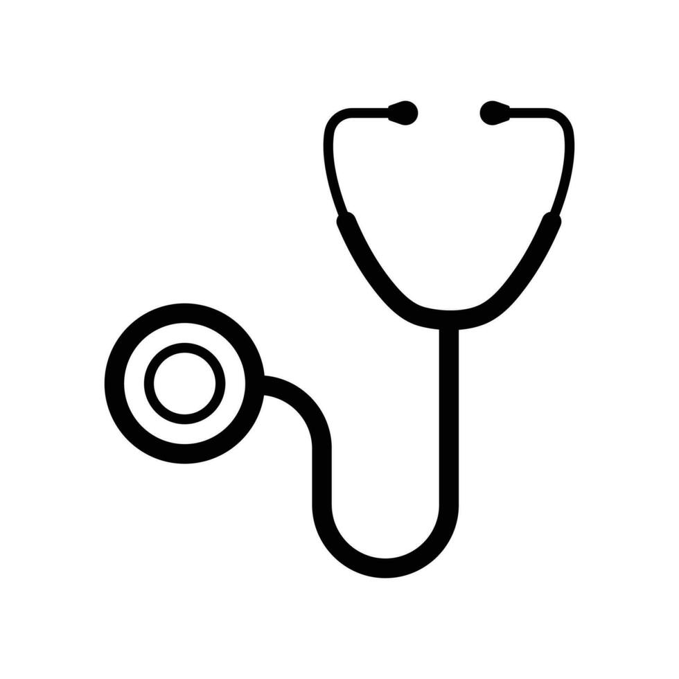 estetoscópio ícone vetor ilustração, médico médico logotipo, estetoscópio ilustração isolado em branco fundo, gráfico Projeto elemento, estetoscópio símbolo