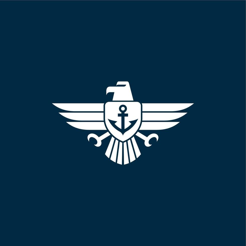 simples Águia logotipo com âncora vetor
