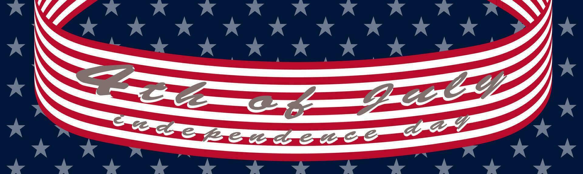 americano bandeira fita bandeira e letras 4 do Julho independência dia vetor