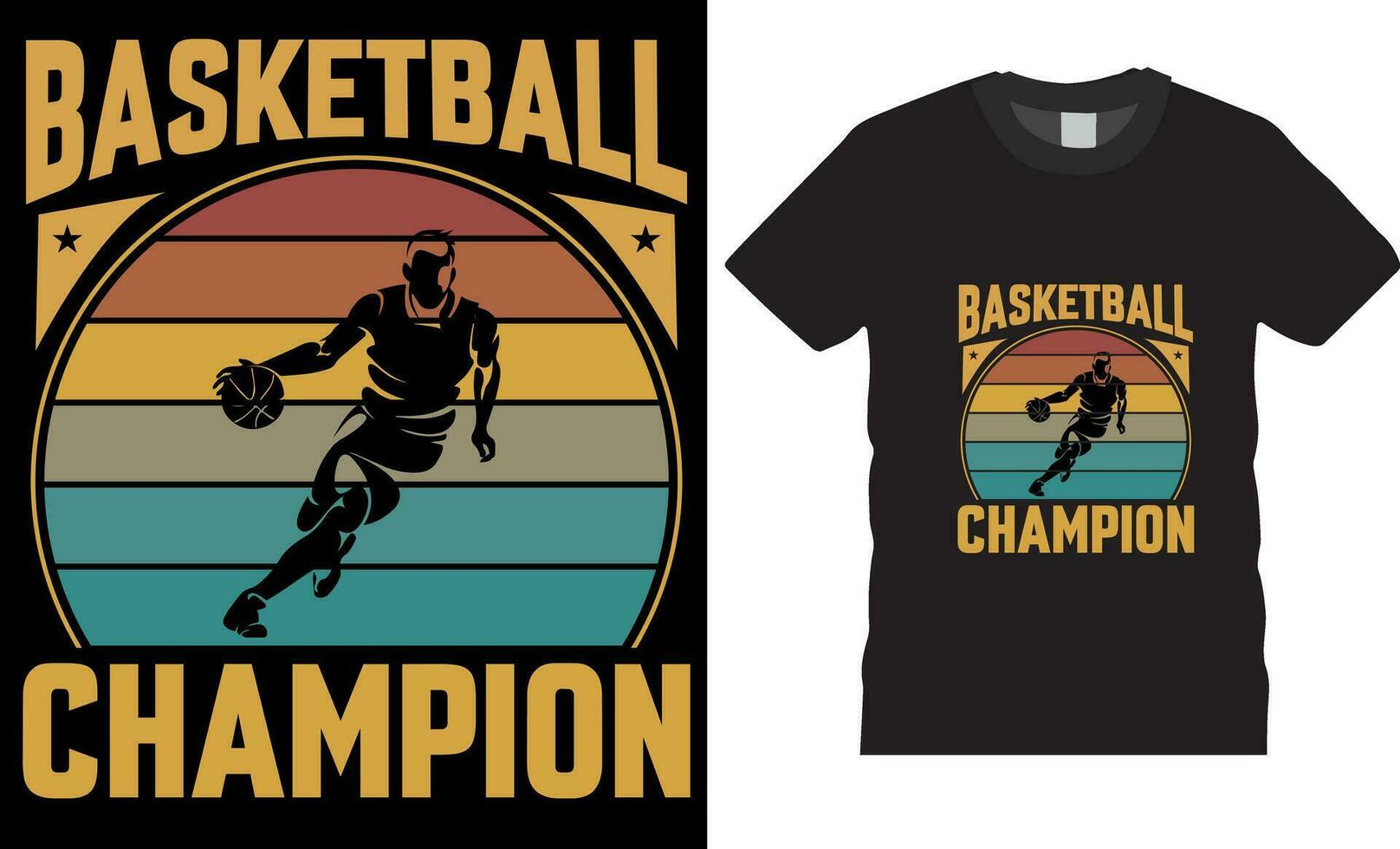 basquetebol campeão , basquetebol t camisa Projeto vetor ilustração