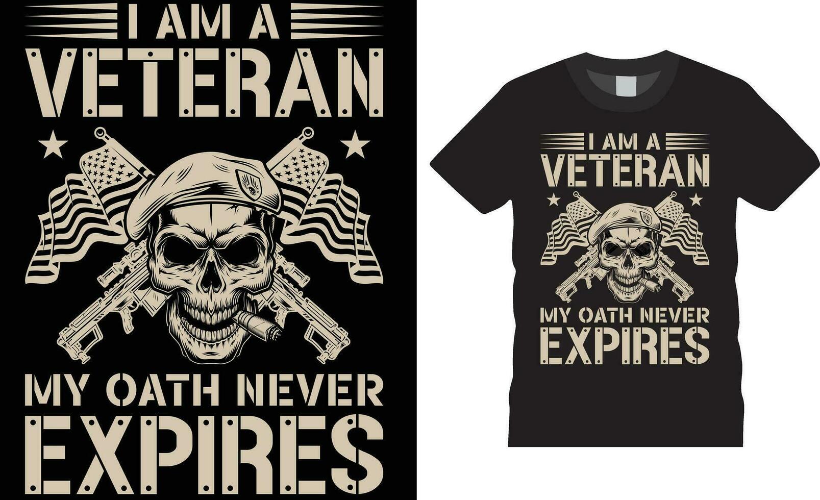 Eu sou uma veterano meu juramento Nunca expira americano veterano camiseta Projeto vetor modelo.