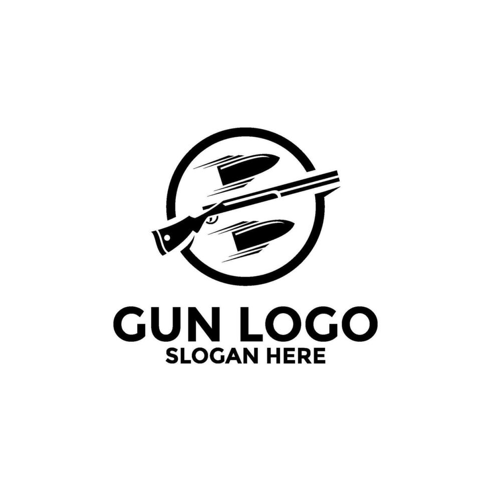 criativo arma de fogo logotipo Projeto. arma de fogo logotipo modelo. arma de fogo vetor