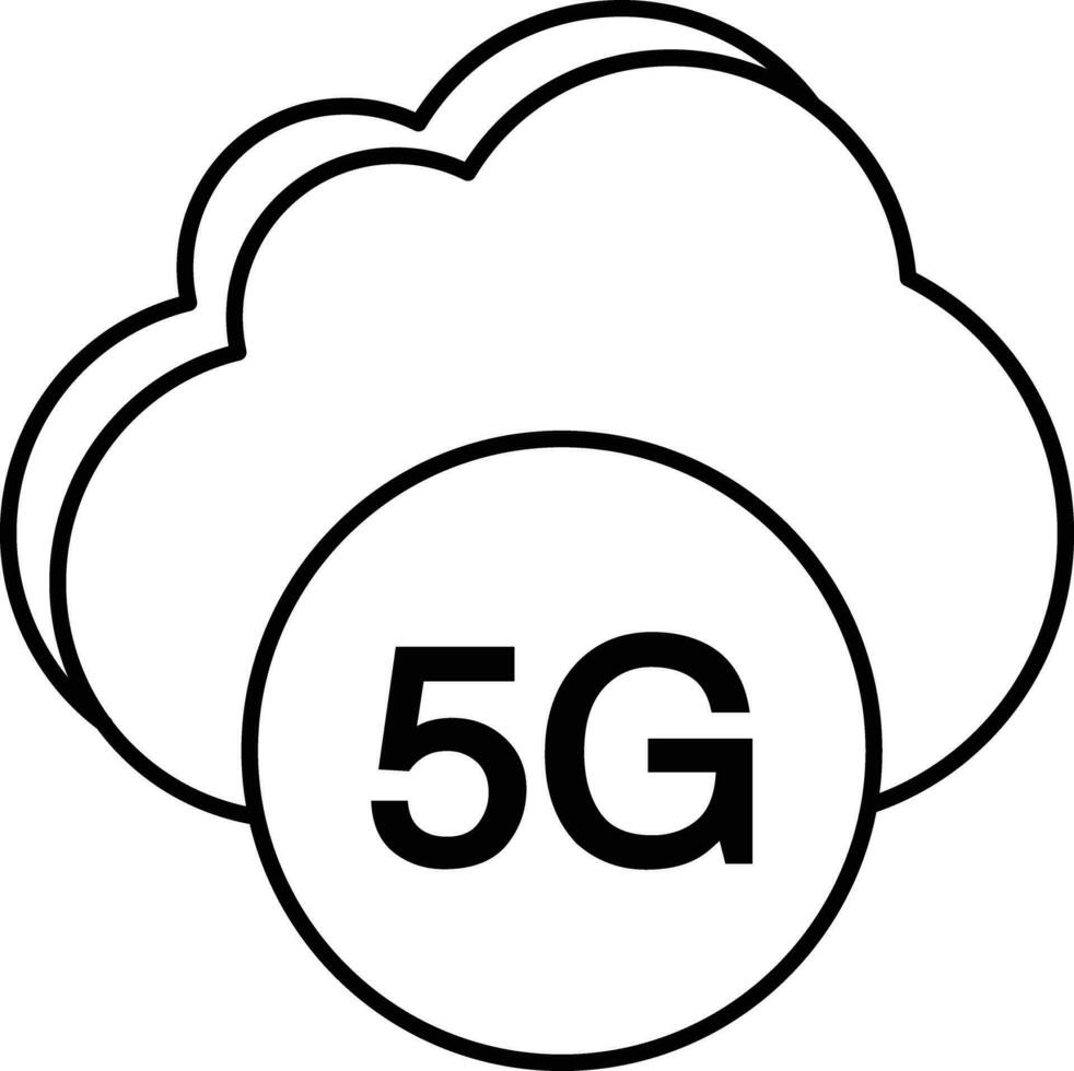 nuvem 5g rede linha ícone Projeto estilo vetor