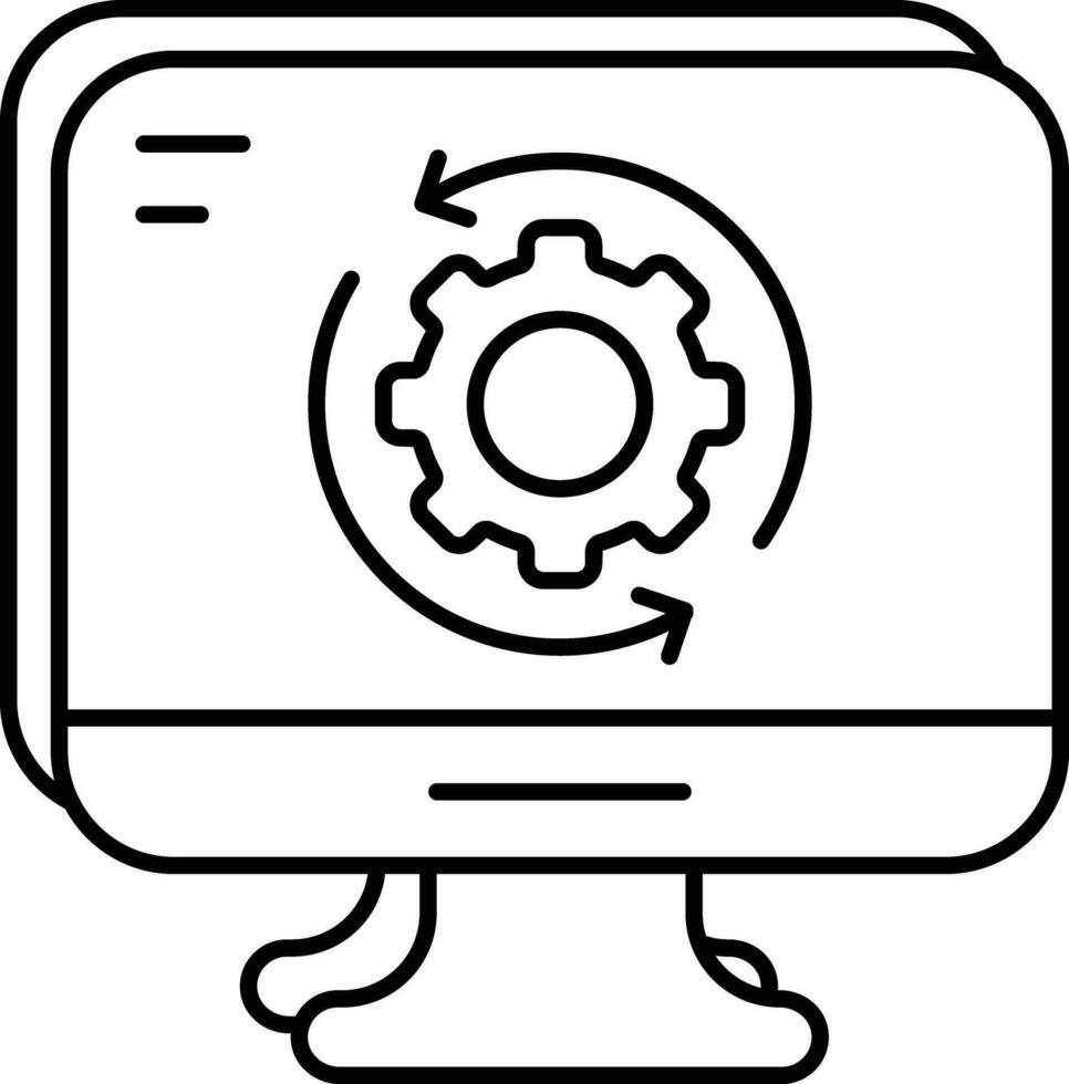 Informática linha ícone Projeto estilo vetor