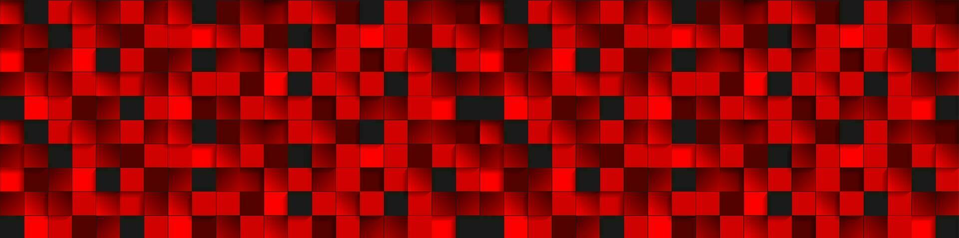 abstrato tecnologia bandeira com vermelho lustroso mosaico quadrados vetor