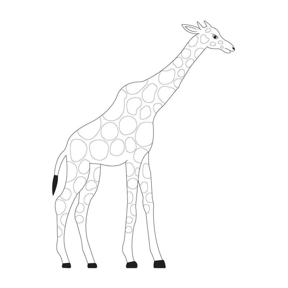 uma vetor ilustração do uma fofa girafa dentro Preto e branco cor