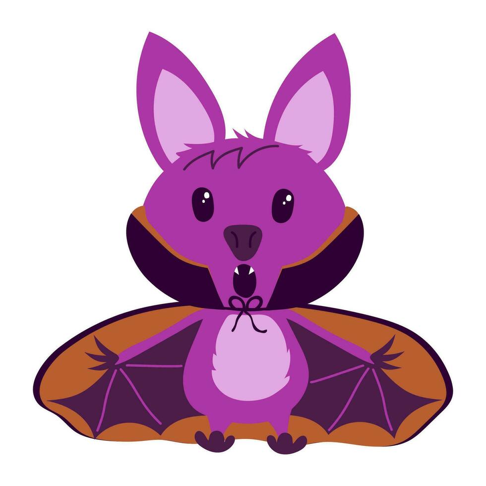 fofa bastão vestido Como uma vampiro. feliz dia das Bruxas adesivo do canibal. feriado clipart contagem Drácula vetor