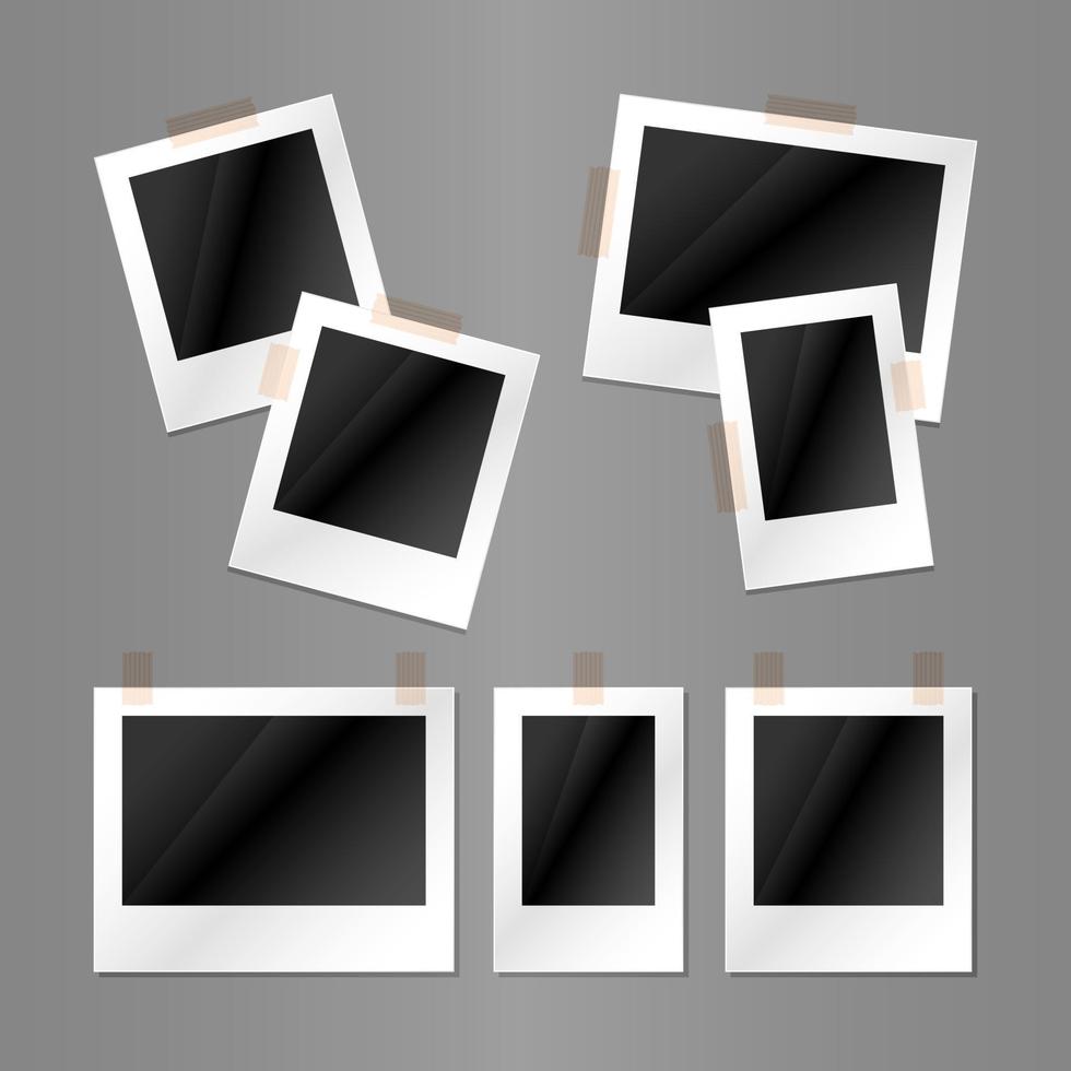 modelo de layout polaroid retrato e paisagem vetor
