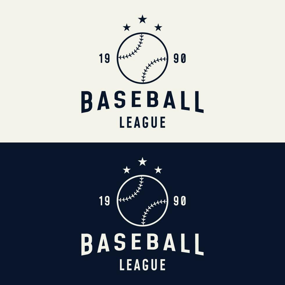 retro vintage beisebol logotipo Projeto com beisebol bola e bastão conceito. logotipo para torneios, rótulos, Esportes, campeonatos. vetor