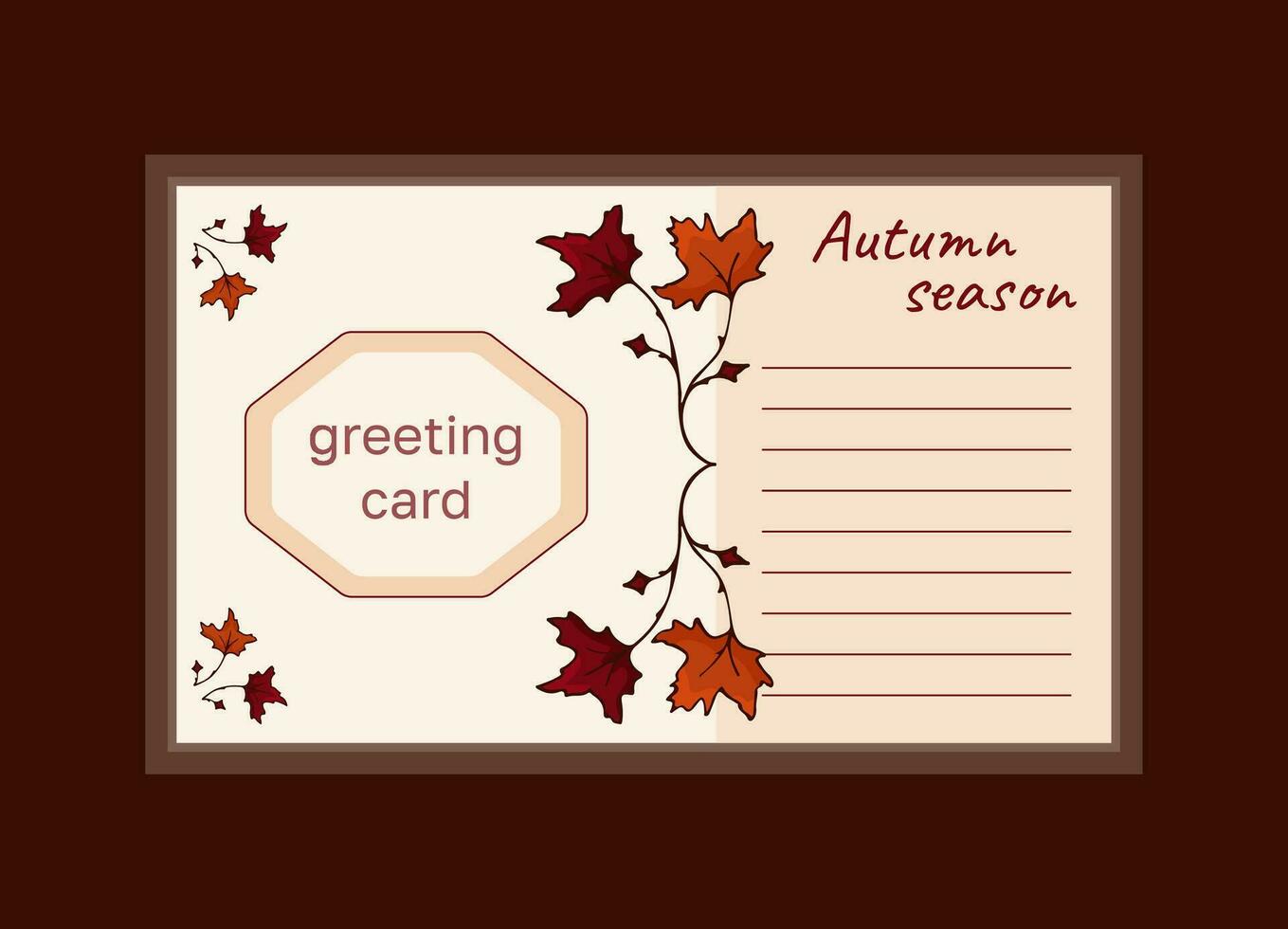 vetor outono horizontal cartão com outono folha. cumprimento cartão com cópia de espaço dentro outono cores.
