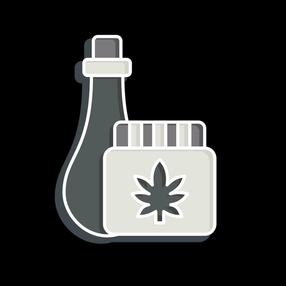 ícone cannabis produtos. relacionado para cannabis símbolo. lustroso estilo. simples Projeto editável. simples ilustração vetor