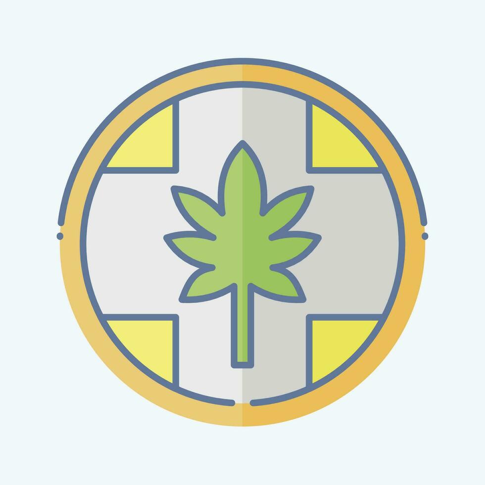 ícone rótulo cannabis produtos. relacionado para cannabis símbolo. rabisco estilo. simples Projeto editável. simples ilustração vetor