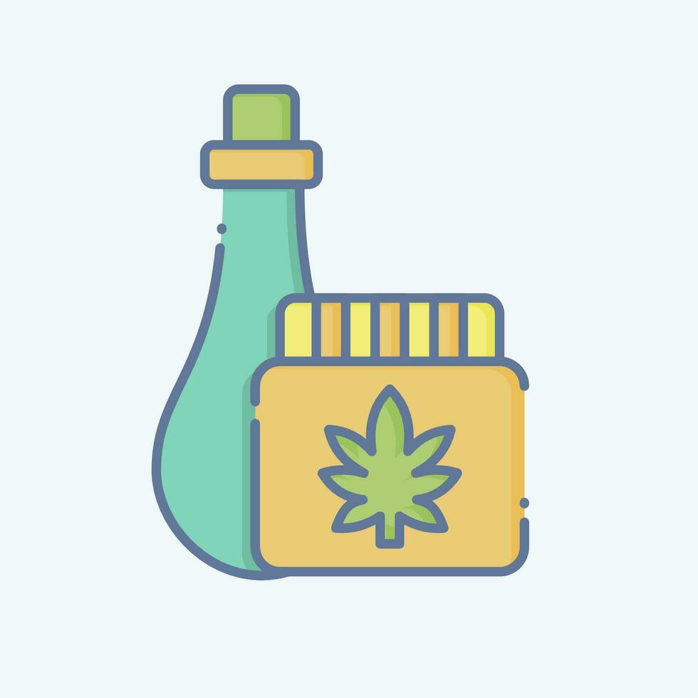 ícone cannabis produtos. relacionado para cannabis símbolo. rabisco estilo. simples Projeto editável. simples ilustração vetor