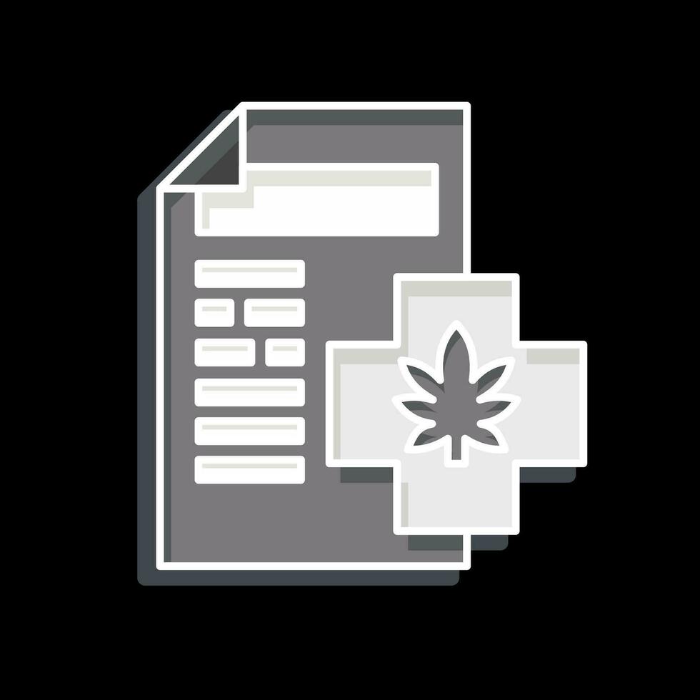 ícone cannabis licenças. relacionado para cannabis símbolo. lustroso estilo. simples Projeto editável. simples ilustração vetor