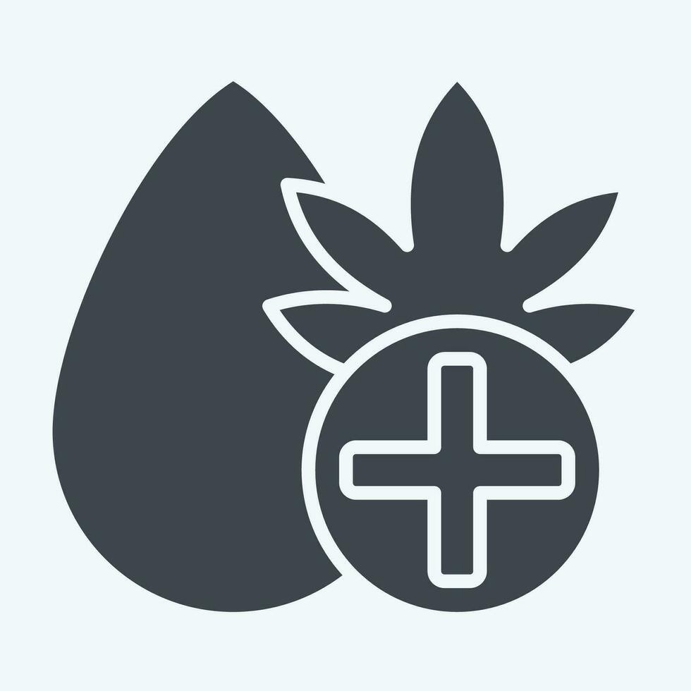 ícone cbd óleo. relacionado para cannabis símbolo. glifo estilo. simples Projeto editável. simples ilustração vetor