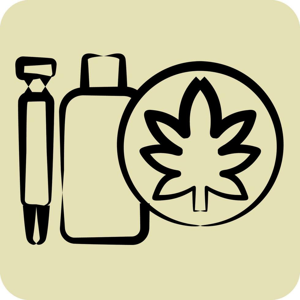 ícone canabinóide drogas. relacionado para cannabis símbolo. mão desenhado estilo. simples Projeto editável. simples ilustração vetor