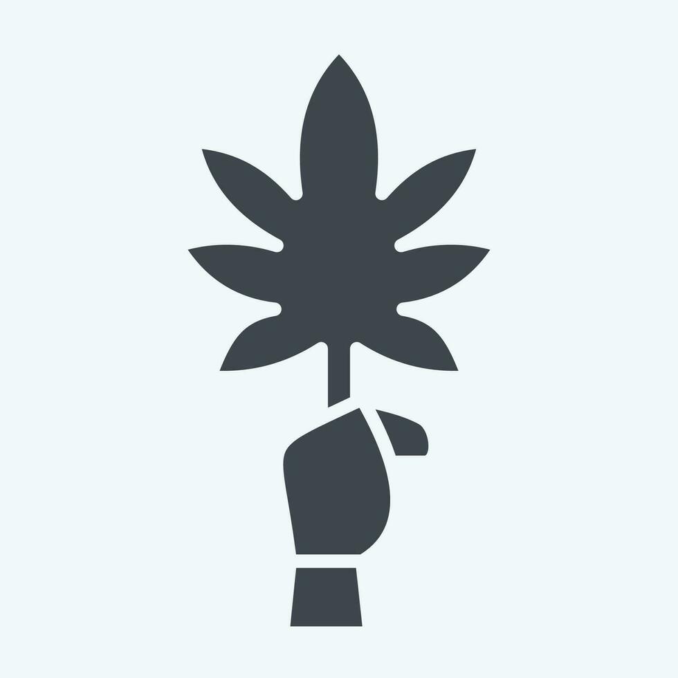 ícone cannabis. relacionado para cannabis símbolo. glifo estilo. simples Projeto editável. simples ilustração vetor