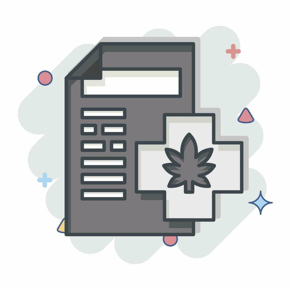 ícone cannabis licenças. relacionado para cannabis símbolo. quadrinho estilo. simples Projeto editável. simples ilustração vetor