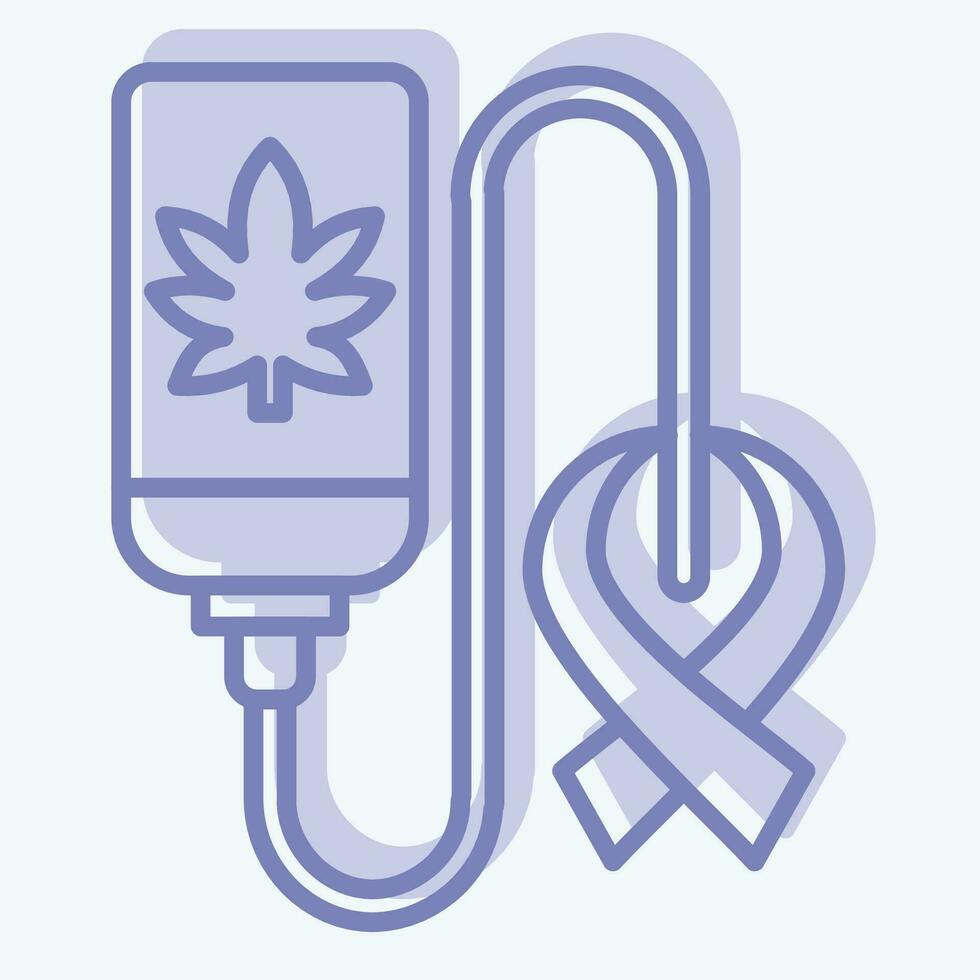 ícone cura Câncer. relacionado para cannabis símbolo. dois tom estilo. simples Projeto editável. simples ilustração vetor
