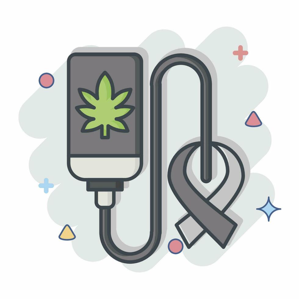 ícone cura Câncer. relacionado para cannabis símbolo. quadrinho estilo. simples Projeto editável. simples ilustração vetor