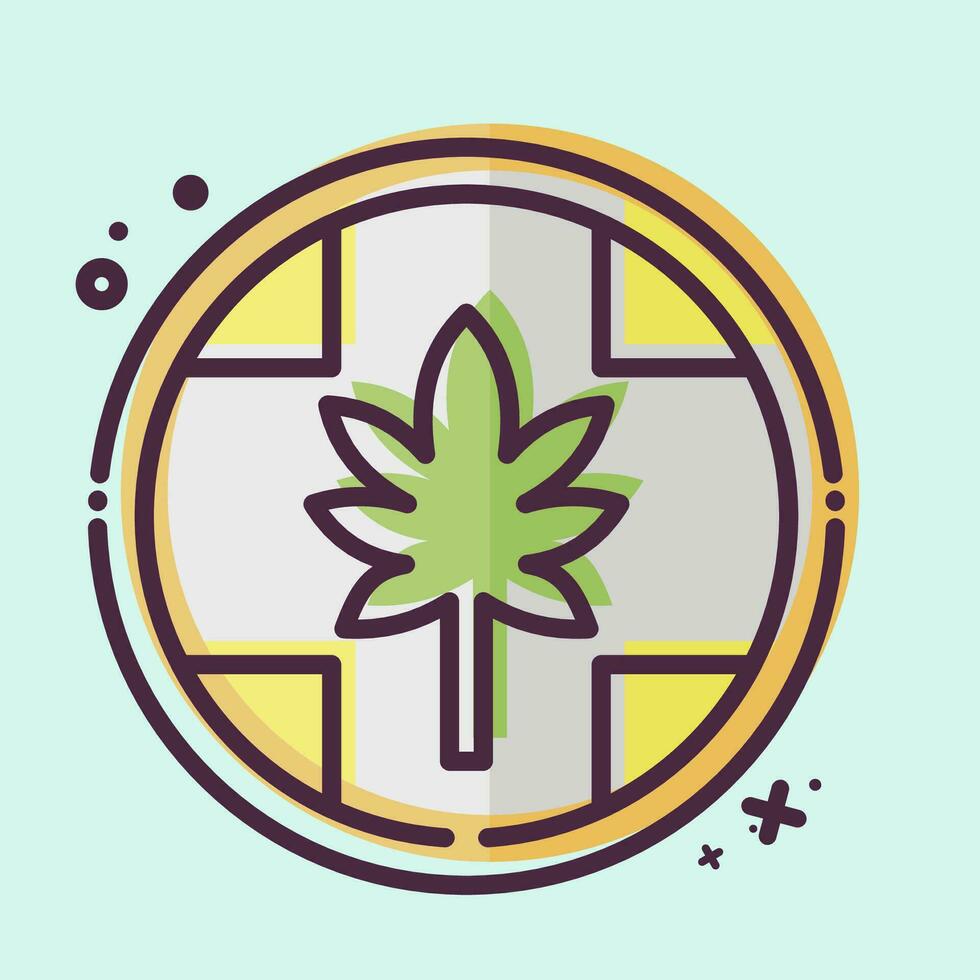 ícone rótulo cannabis produtos. relacionado para cannabis símbolo. mbe estilo. simples Projeto editável. simples ilustração vetor