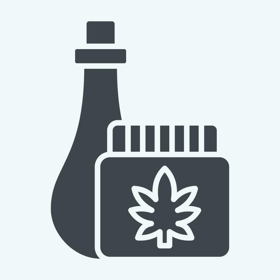 ícone cannabis produtos. relacionado para cannabis símbolo. glifo estilo. simples Projeto editável. simples ilustração vetor