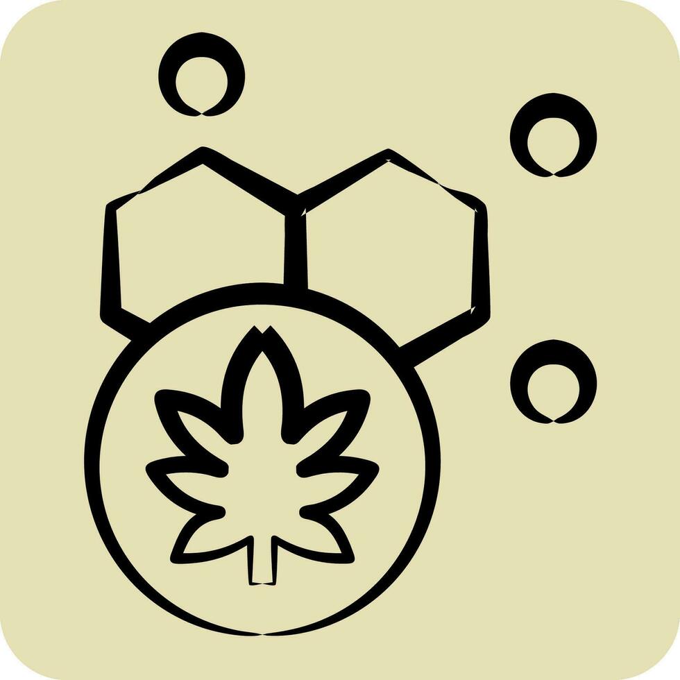 ícone cannabis contente. relacionado para cannabis símbolo. mão desenhado estilo. simples Projeto editável. simples ilustração vetor