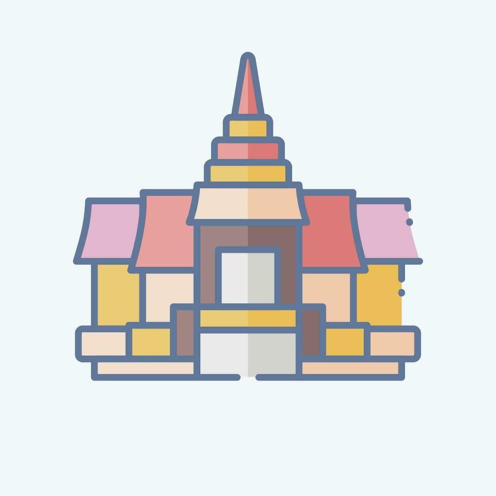 ícone pagode. relacionado para Camboja símbolo. rabisco estilo. simples Projeto editável. simples ilustração vetor