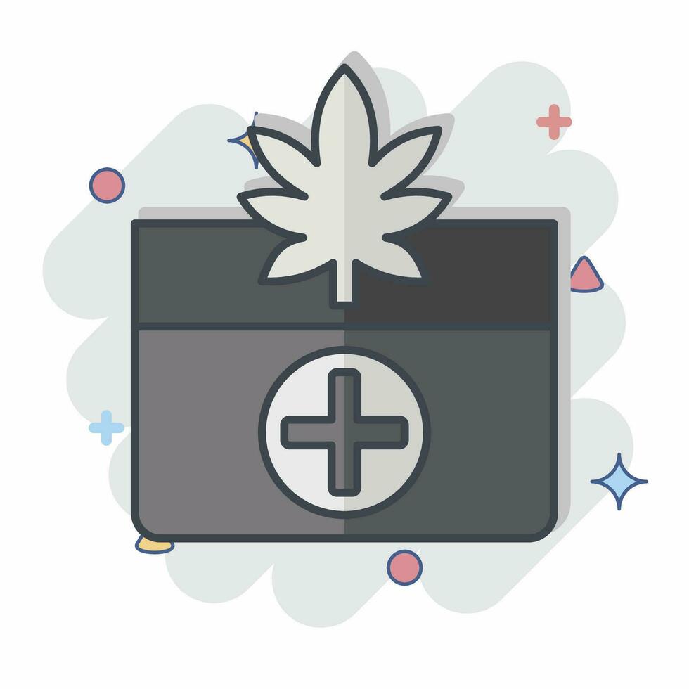 ícone medicinal benefícios. relacionado para cannabis símbolo. quadrinho estilo. simples Projeto editável. simples ilustração vetor