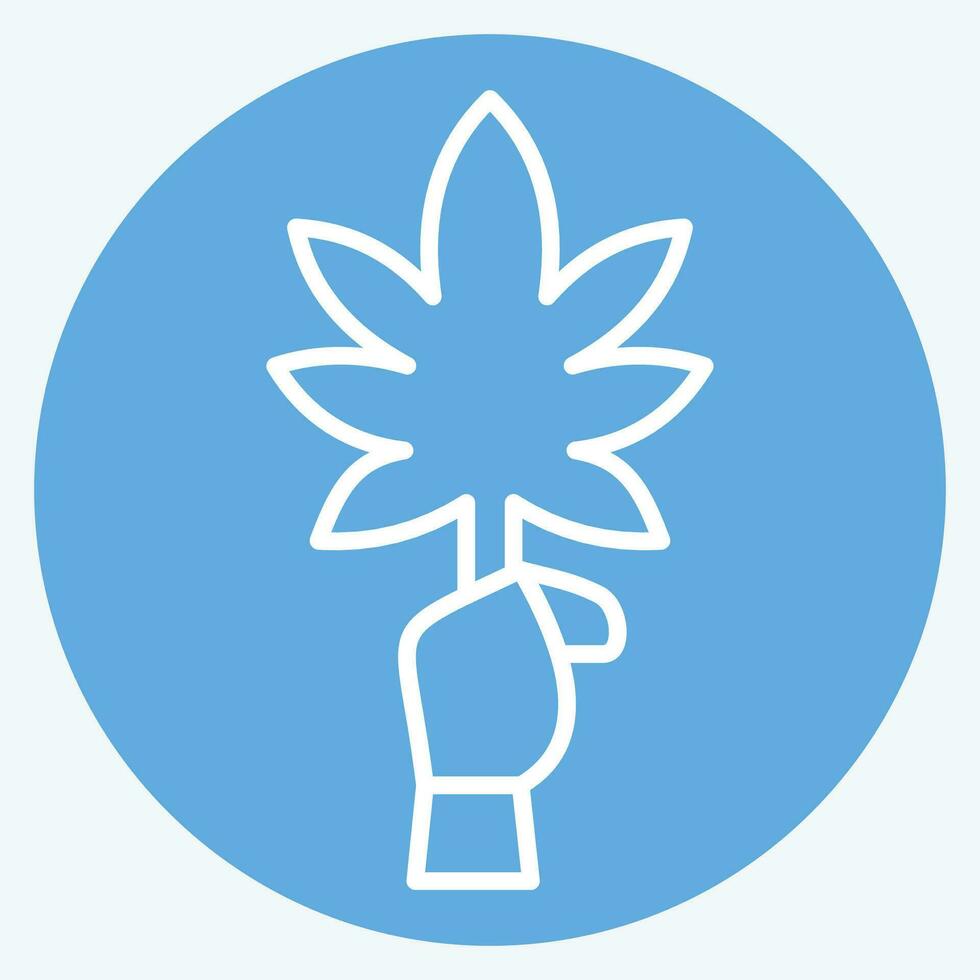 ícone cannabis. relacionado para cannabis símbolo. azul olhos estilo. simples Projeto editável. simples ilustração vetor