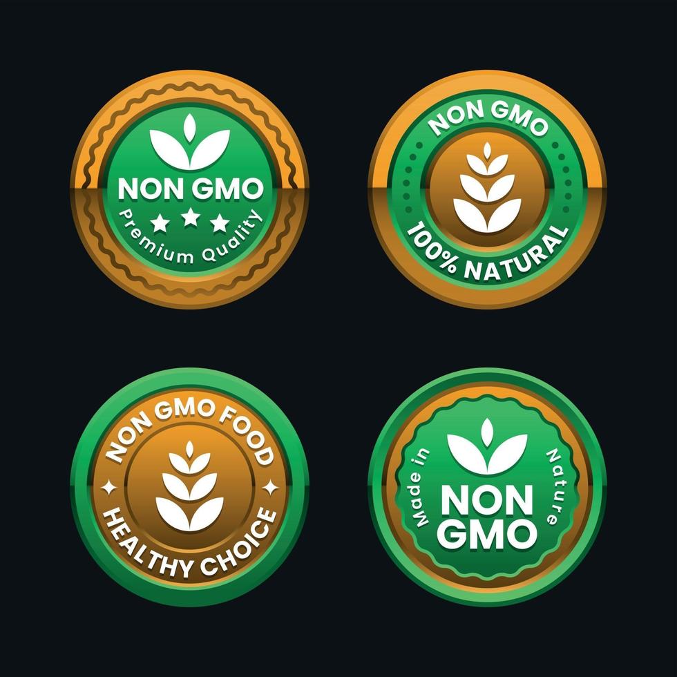 coleção de crachás não gmo vetor