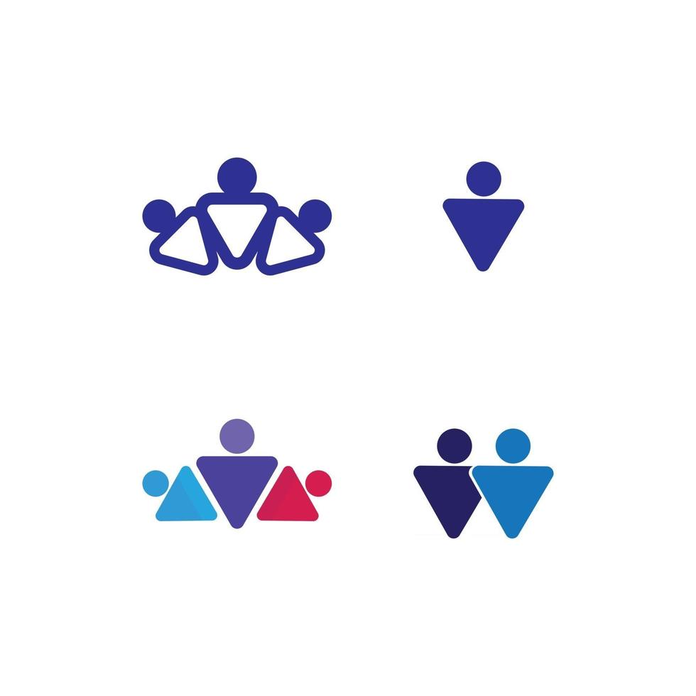 logotipo de sucesso marca trabalho em equipe e logotipo comercial, comunidade vetorial, unidade colorida e amizade, logotipo de cuidado em equipe de parceiro vetor