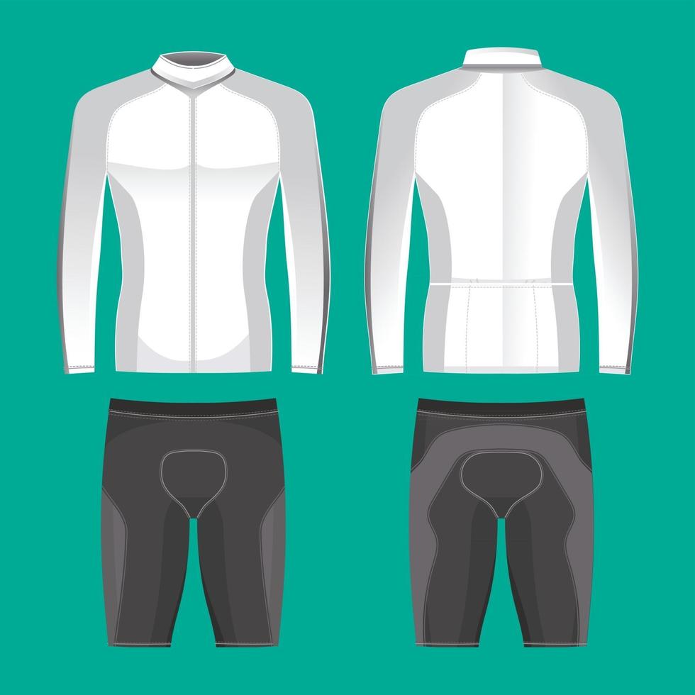 Maquete de camisetas de ciclismo para roupas de ciclista vetor