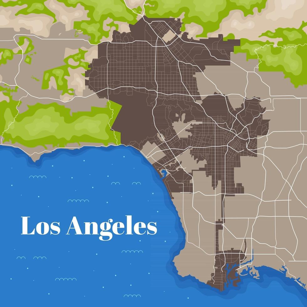 mapa de los angeles vetor