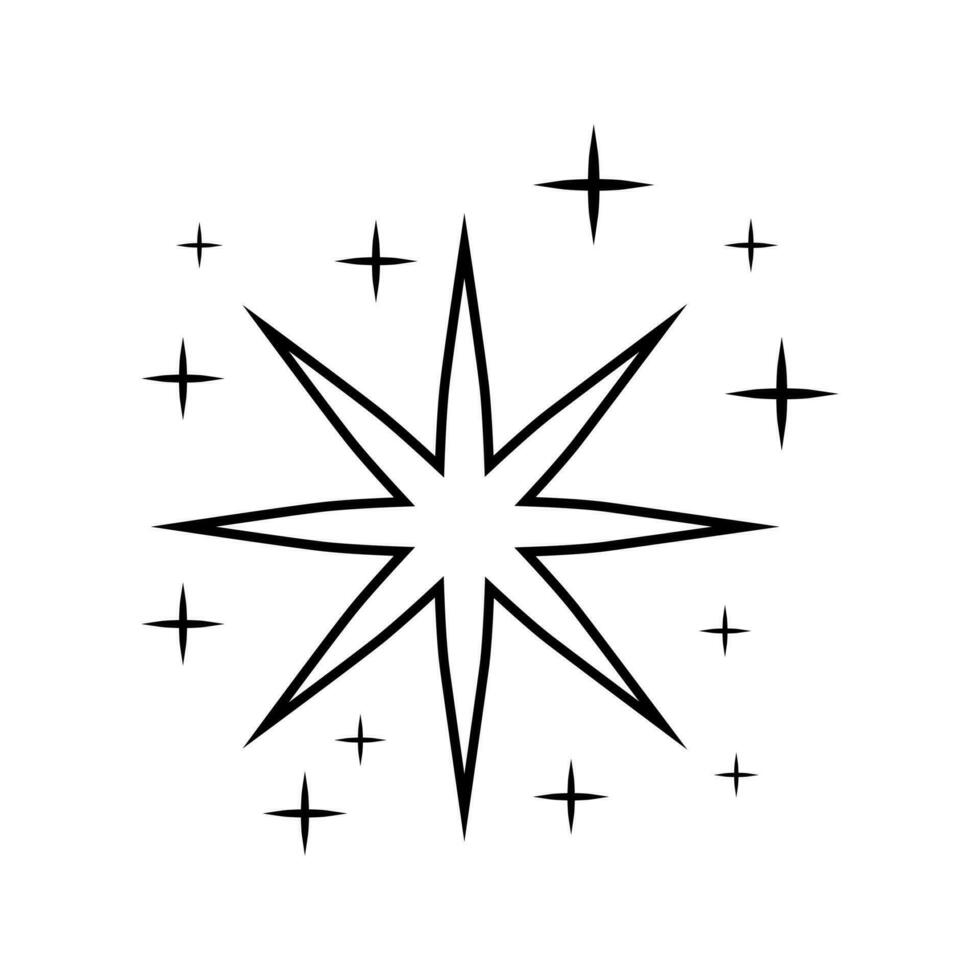 brilhar estrela, piscando estrelas. brilho ícone, limpar \ limpo Estrela ícone. isolado em branco fundo. vetor ilustração