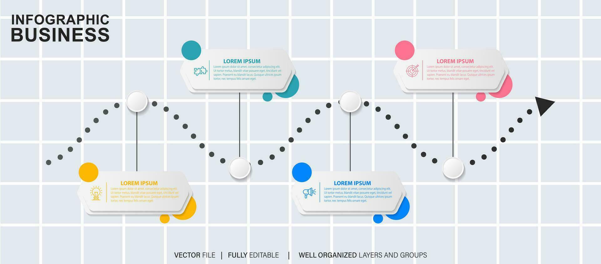 o negócio dados visualização Linha do tempo infográfico ícones projetado para abstrato fundo modelo Marco histórico elemento moderno diagrama processo tecnologia digital marketing dados apresentação gráfico vetor