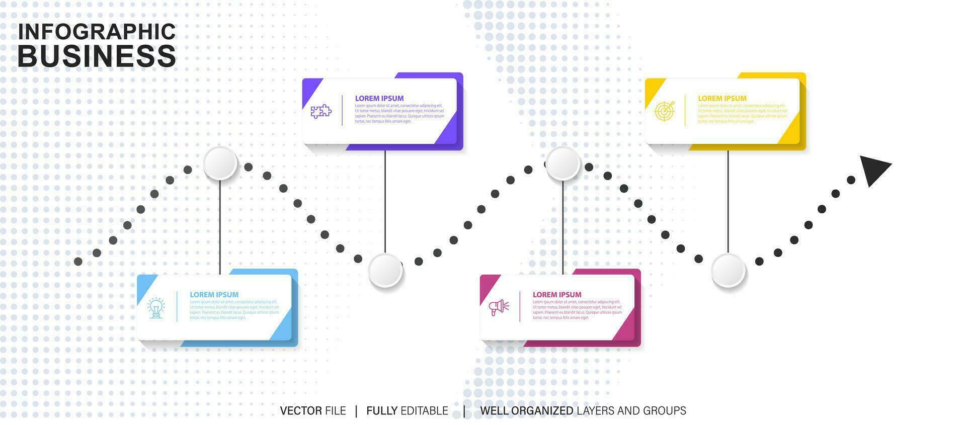 infográfico Linha do tempo modelo o negócio conceito.vetor pode estar usava para fluxo de trabalho disposição, diagrama, número degrau acima opções, rede Projeto ,anual relatório vetor